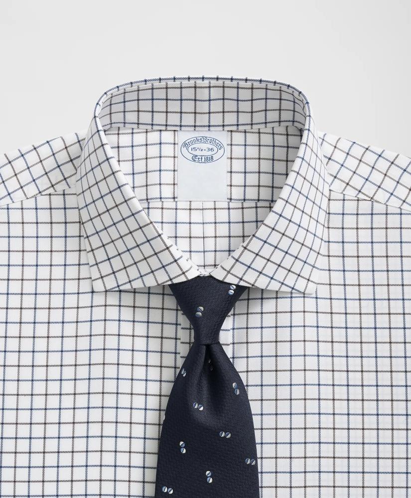 Brooks Brothers Stretch Supima® Cotton Non-Iron English Spread Collar, Alternating Windowpane Dress Shirt