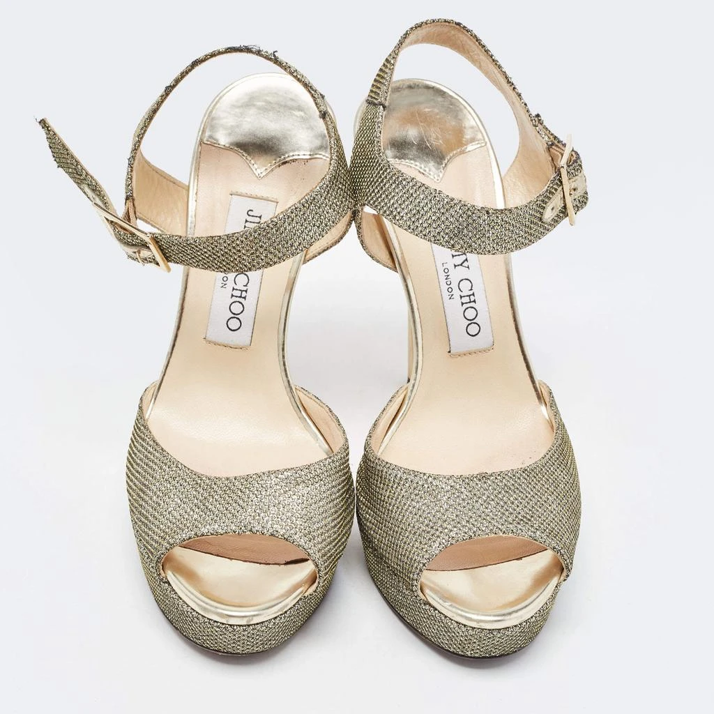 Jimmy Choo Jimmy Choo Metallic Glitter Slingback Sandals Size 37 3