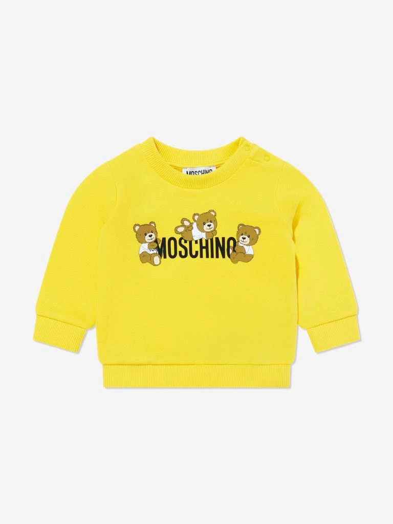 Shop Baby Teddy Bear Logo Sweatshirt in Yellow on Sale at
