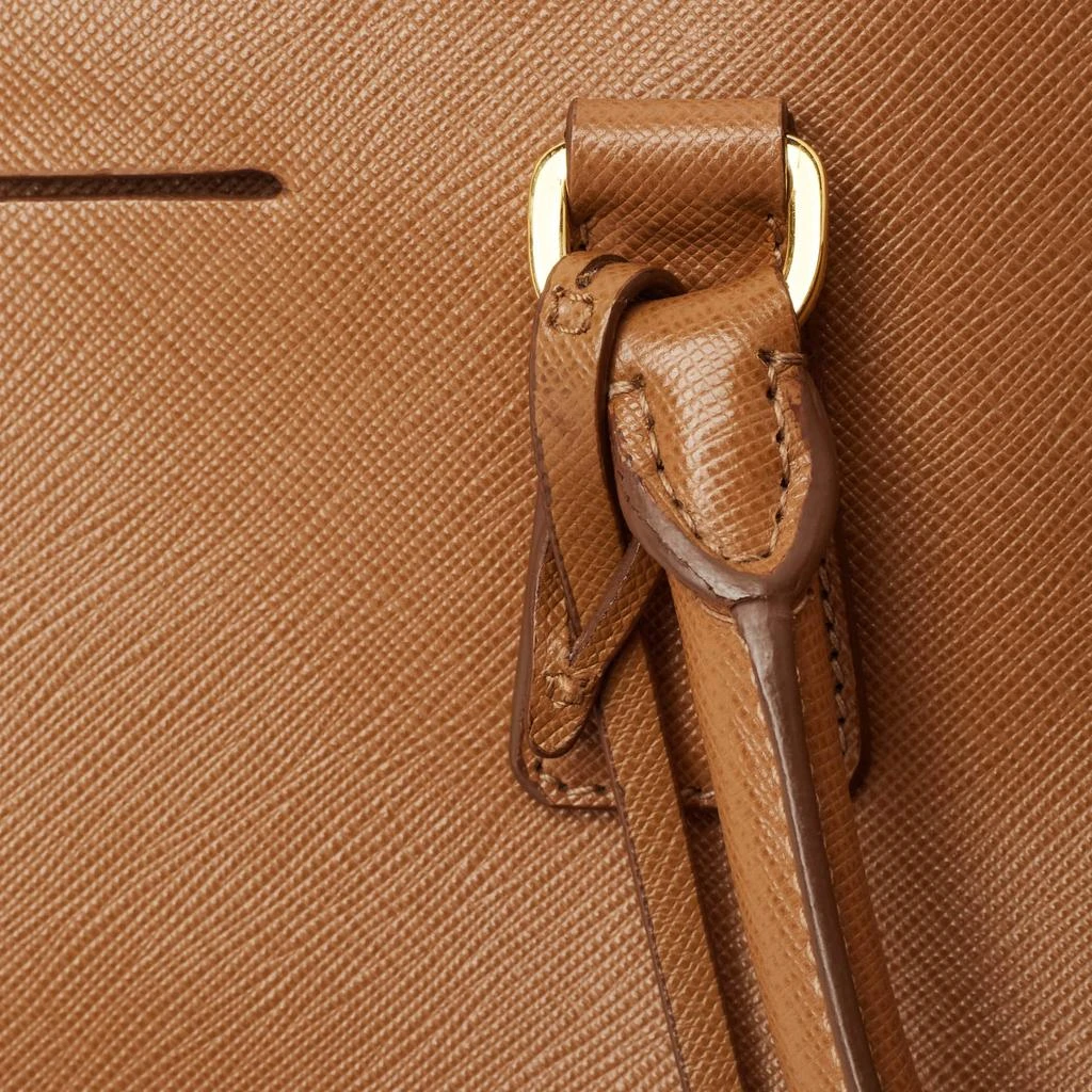 Prada Prada Brown Saffiano Lux Leather Large Double Zip Tote 6