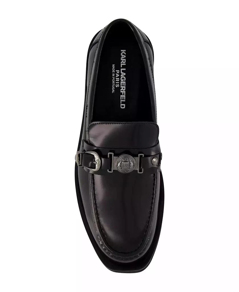 Karl Lagerfeld Paris Men's White Label Box Leather Moc Toe Loafers 4