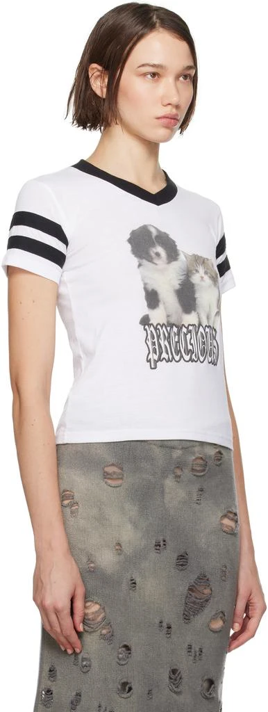 Ashley Williams White Puppy & Kitten Varsity T-shirt 2