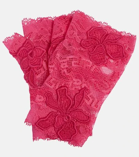 Versace Embroidered lace fingerless gloves 1