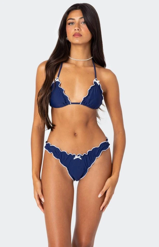 Edikted Golden Ruffle Edge Triangle Bikini Top 1
