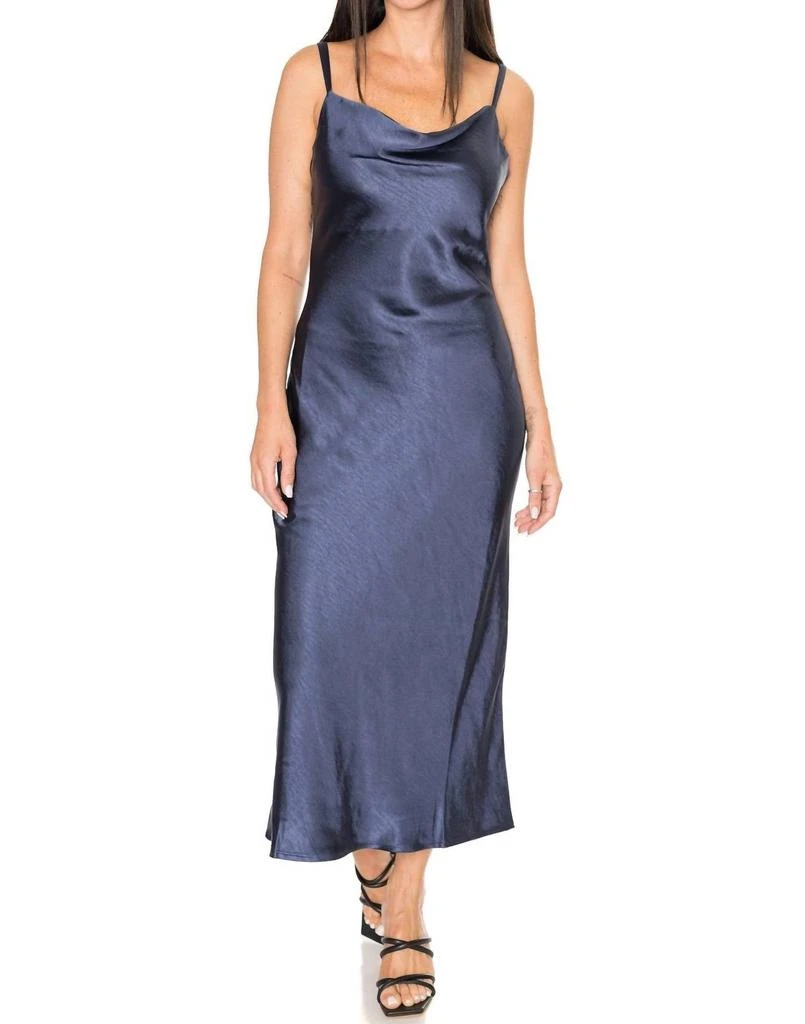 Greylin Greylin - LINDA SATIN COWL NECK SLIP MAXI DRESS