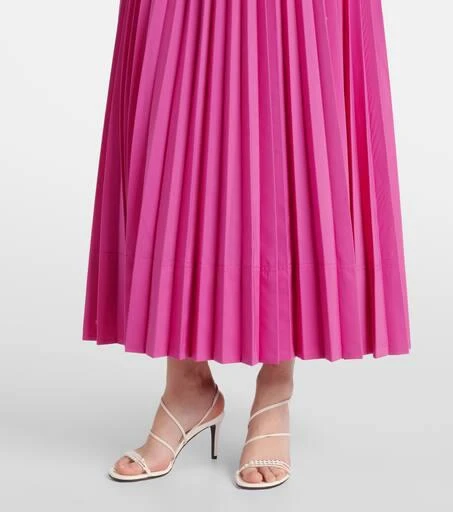 SIMKHAI Stephanie pleated poplin midi dress 5