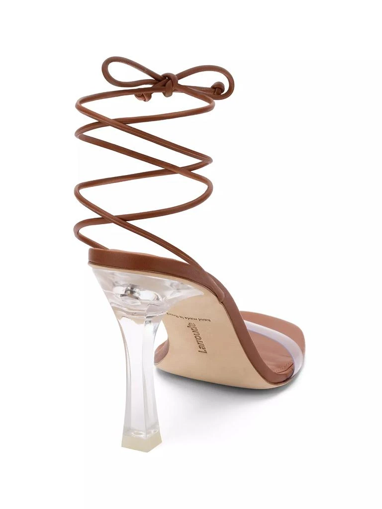 Larroude Gloria Leather Lace-Up Wrap Sandals 3