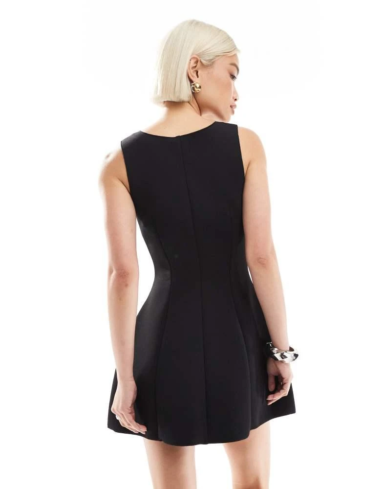 Monki Monki cinched waist mini dress in black in scuba style fabric -  Dresses & Skirts - BeyondStyle