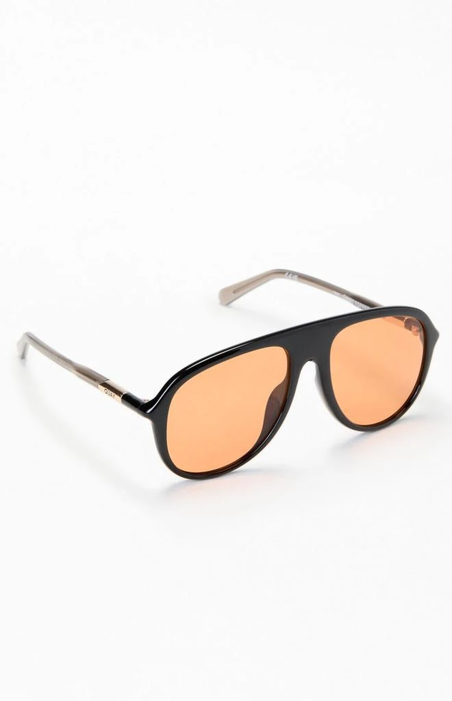 Quay Quay on the fly aviator sunglasses in oat with sepia  display picture 1