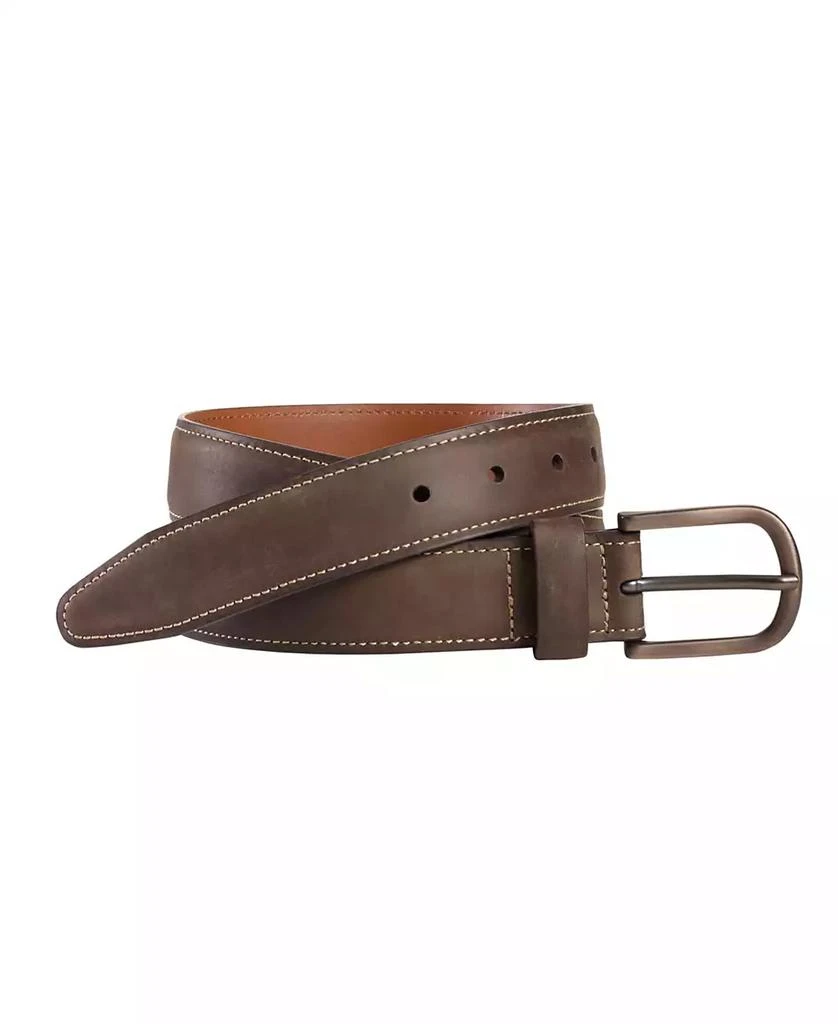Johnston & Murphy Men's Oiled Contrast Stitched Belt 1