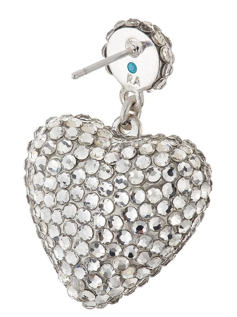 Roxanne Assoulin Heart & Soul Silvertone & Cubic Zirconia Heart Drop Earrings 3