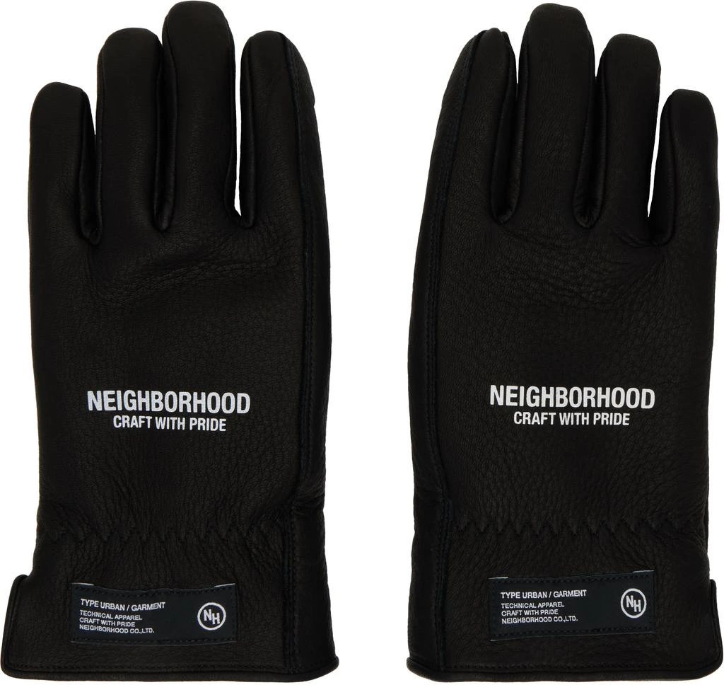 Neighborhood Black Leather Boa Gloves M-˝-8.5 - Gloves - BeyondStyle