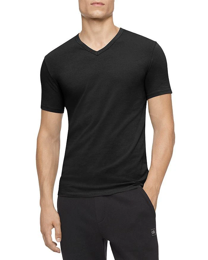 Calvin Klein Cotton Stretch Moisture Wicking V Neck Tees, Pack of 3 3