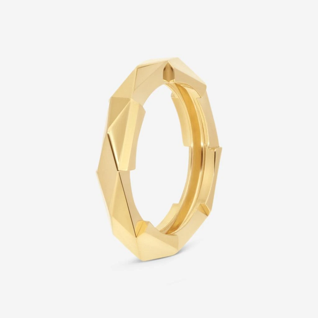 Gucci Gucci Link to Love 18K Yellow Gold Studded Band Ring YBC662177001008 2