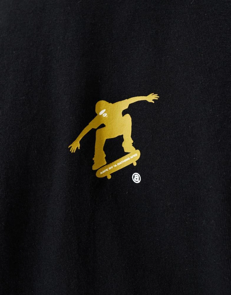 AAPE Aape By A Bathing Ape faded backprint t-shirt logo in black 3