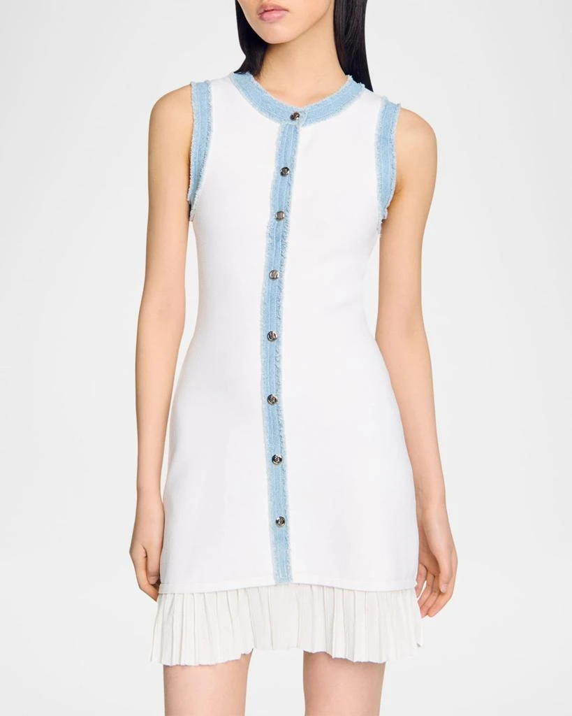 Sandro Acapulco Knit Denim-Trim Mini Dress - Dresses & Skirts - Free  Shipping - BeyondStyle