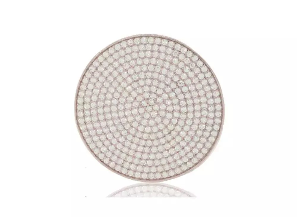 Suzy Levian New York Suzy Levian Sterling Silver Cubic Zirconia Pave Round Medallion Ring 2