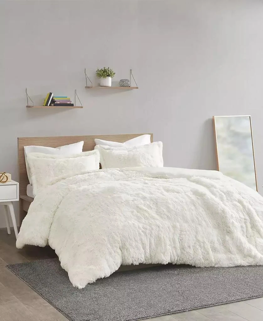 Macy's Malea Shaggy Faux-Fur 2-Pc. Duvet Cover Set 1