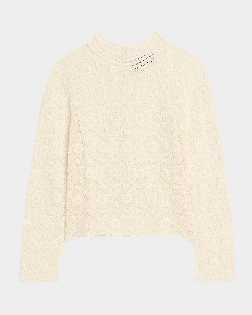 Nili Lotan Gibson Scallop Floral Lace Sweater 1