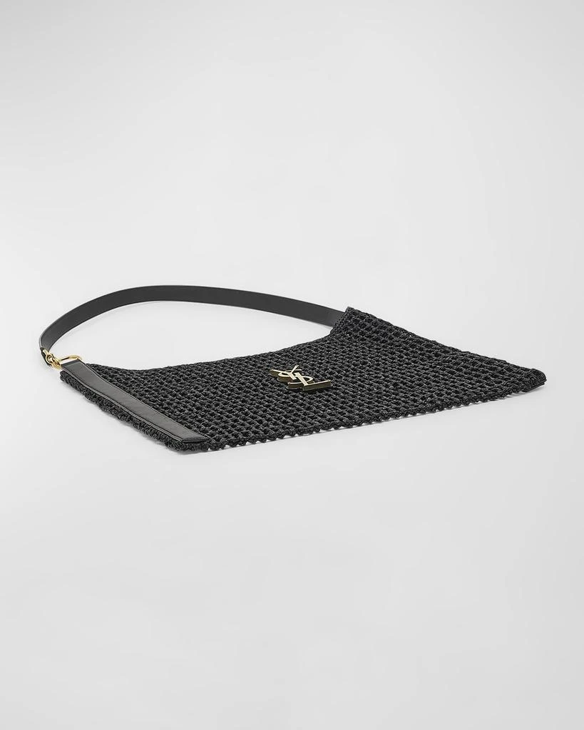 Yves Saint Laurent Oxalis YSL Monogram Shoulder Bag in Raffia with Bronze Hardware 8
