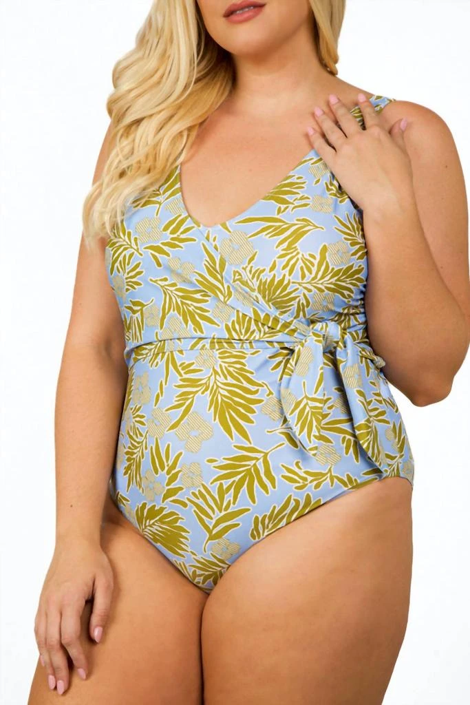 Tanya Taylor Kelly Wrap One-Piece - Plus In Horizon Blue Multi 3