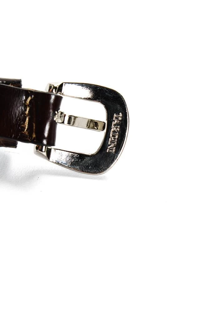Tardini Womens Genuine American Alligator Country Style Buckled Bracelet Brown 5