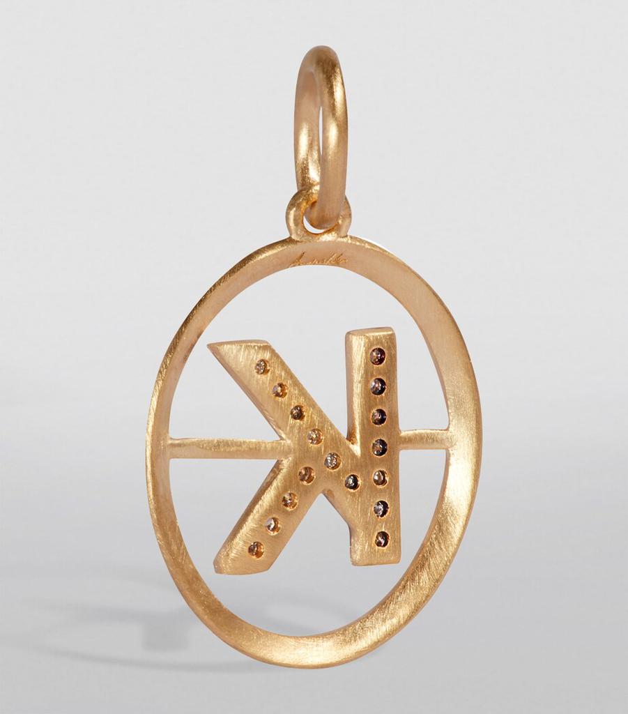 Annoushka Yellow Gold and Diamond K Pendant
