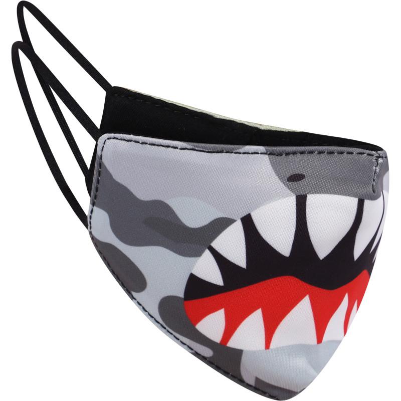 OMG! Accessories Dino mouth camouflage face mask in grey