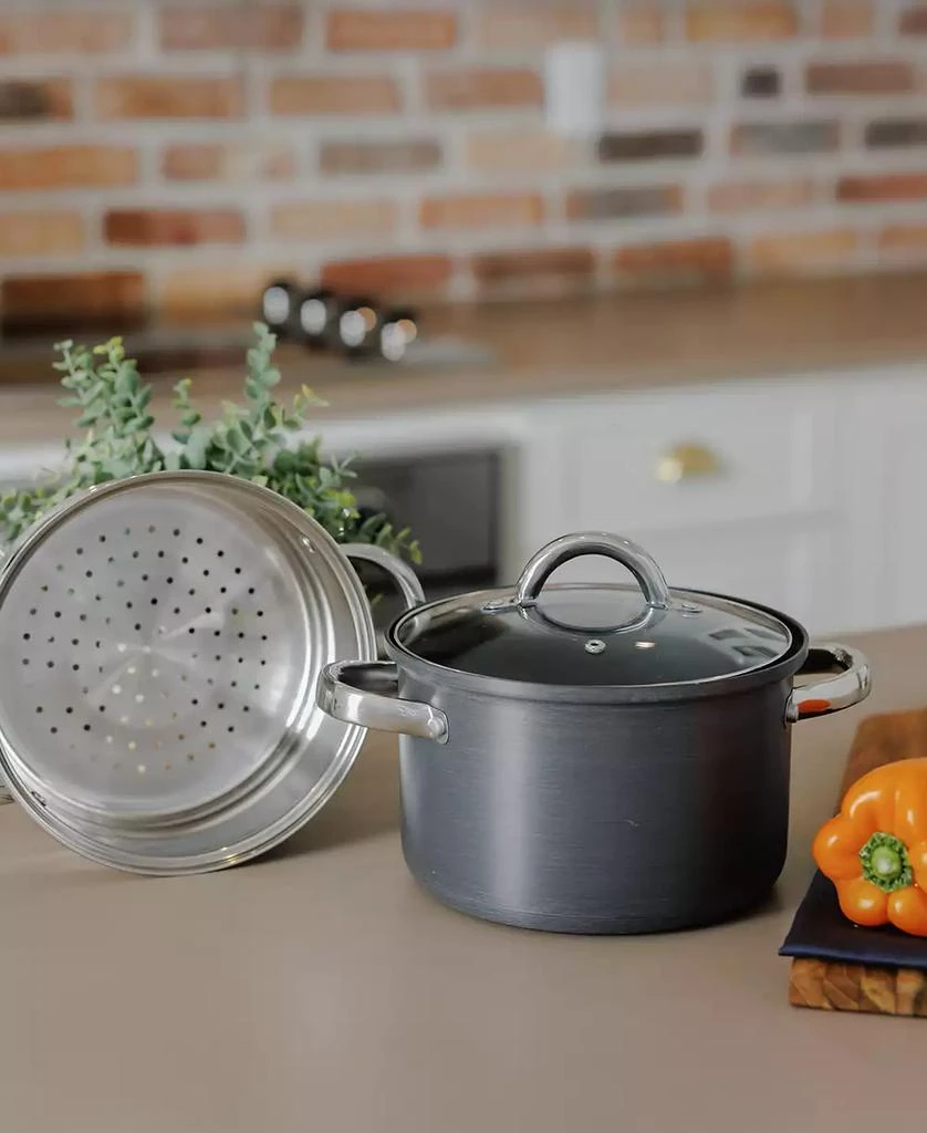 Sedona Kitchen Hard Anodized Aluminum 4-Qt. Multi Cooker with Glass Lid & Steam Tray 4
