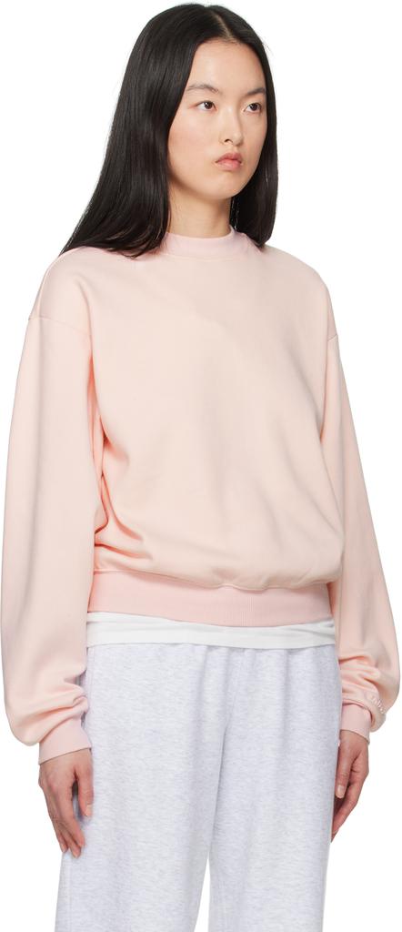 SKIMS Pink Cotton Fleece Classic Crewneck Sweatshirt