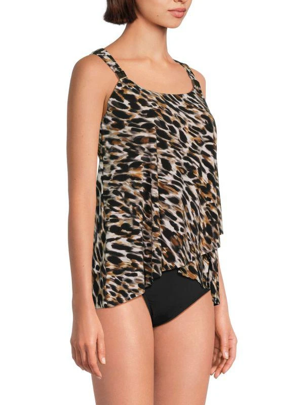 Miraclesuit Fur Realz Dazzle Animal Print Tankini Top 3