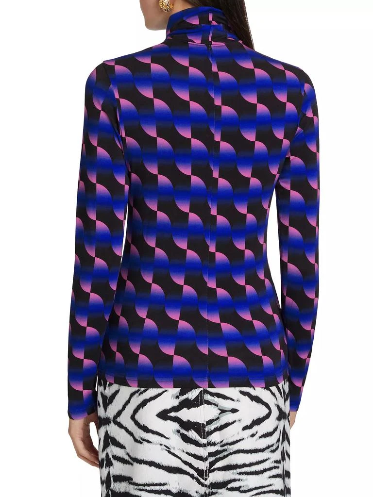 BruceGlen Saucer Geo Jersey Turtleneck Top 5