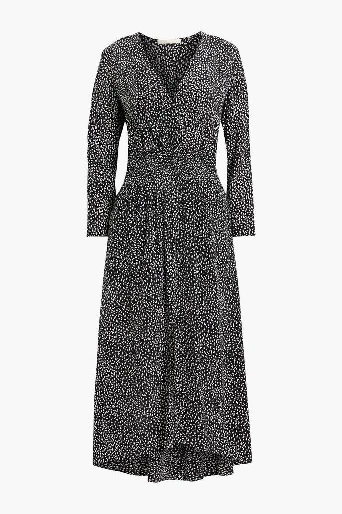 Maje Printed cupro-blend crepe de chine midi dress 1