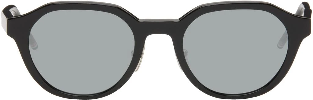 Thom Browne Black Acetate Oval Sunglasses 1