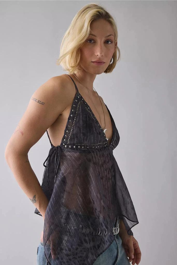Urban Outfitters UO Spellbound Shimmer Chiffon Hanky Hem Babydoll Cami 3