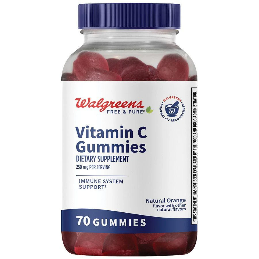 Walgreens Free & Pure Vitamin C 250 mg Gummies Natural Orange 1