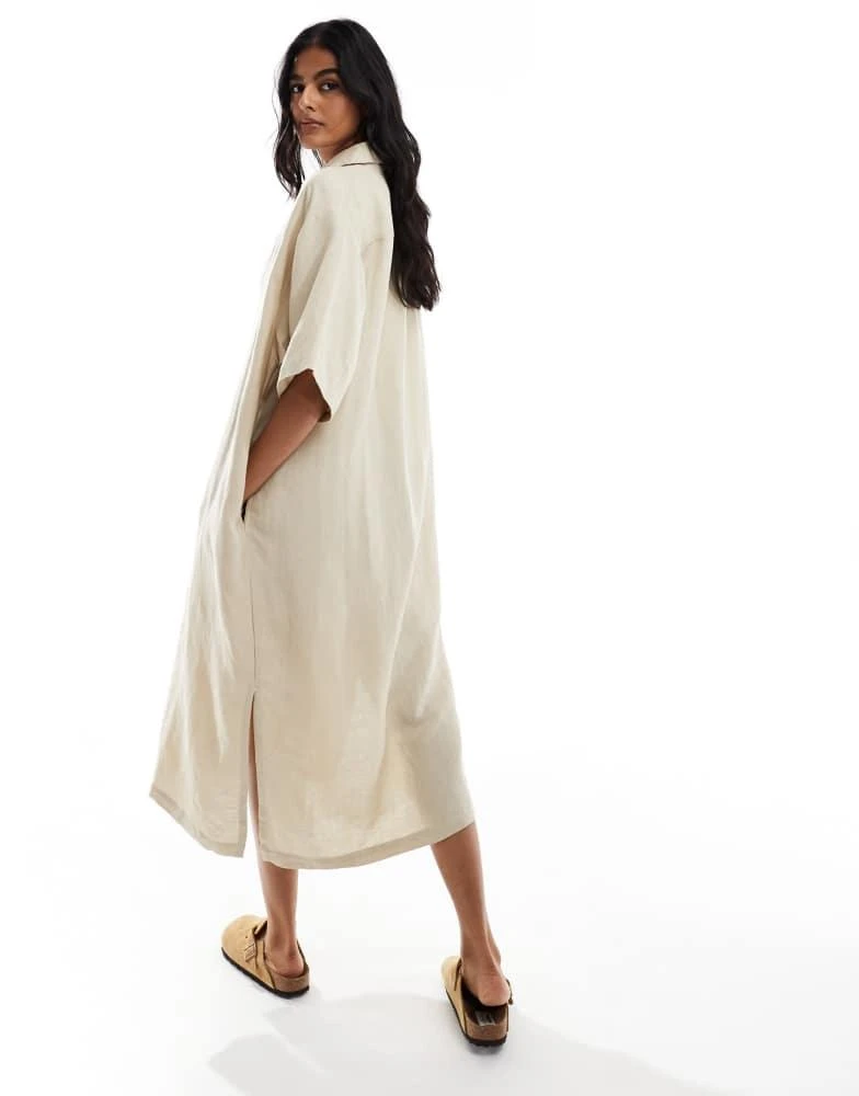 HERA Hera linen mix shirt dress in oatmeal 3