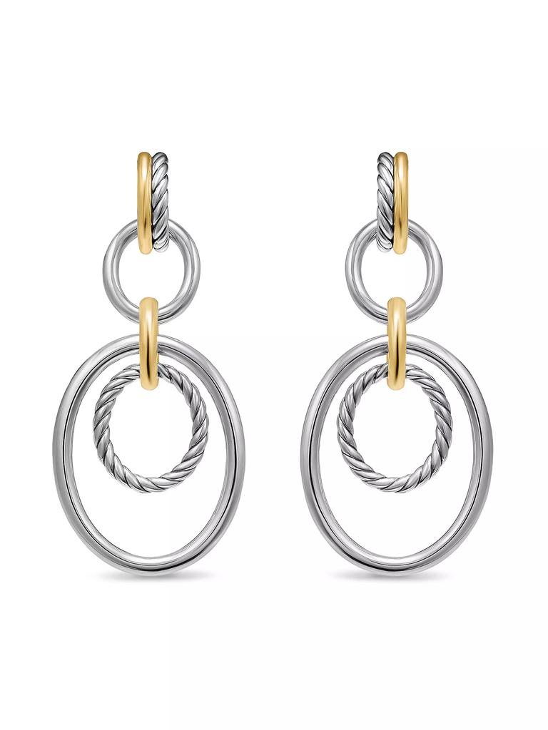 David Yurman DY Mercer Mobile Drop Earrings in Sterling Silver with 18K Yellow Gold, 65.7MM
