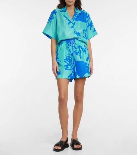 Lee Mathews Pixel high-rise silk shorts 2