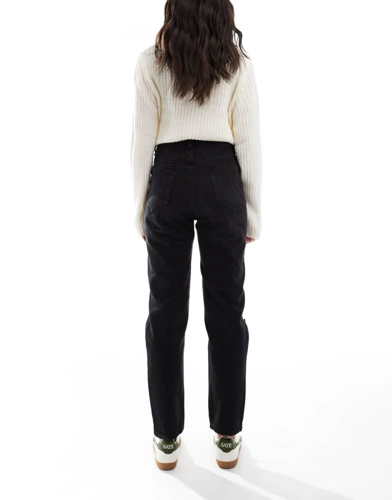 Pull&Bear Pull&Bear ripped mom jean in black 2