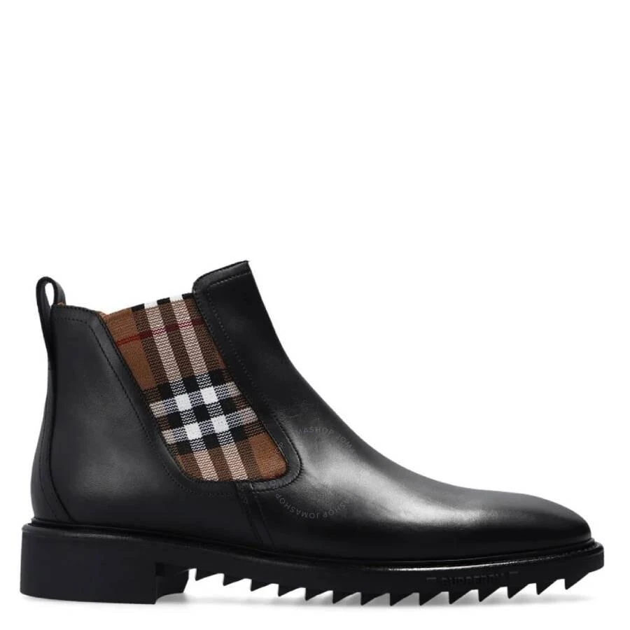 Burberry Vintage Check Detail Allostock Leather Chelsea Boots 1