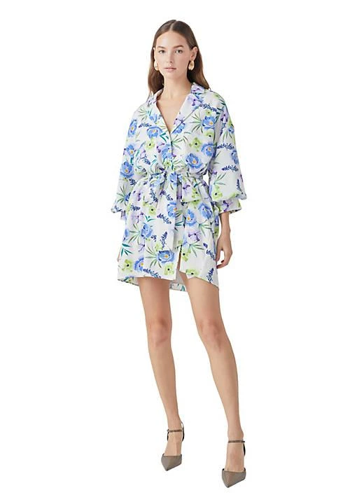 Endless Rose Rose Floral Print Belted Collared Dress 1