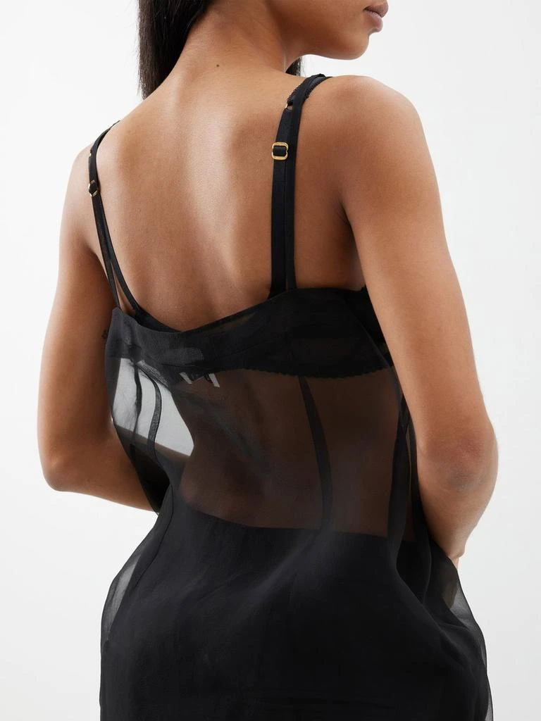 Raey Sheer layering silk slip dress 3