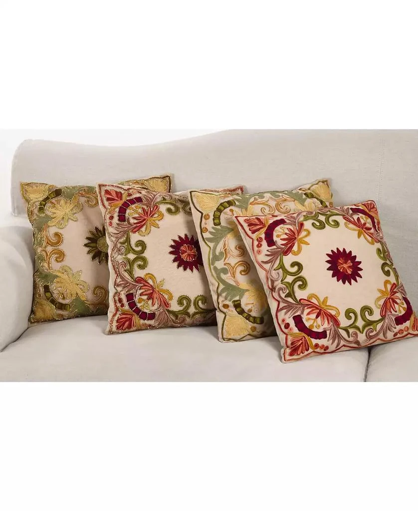 Saro Lifestyle Embroidered Decorative Pillow, 18" x 18" 6