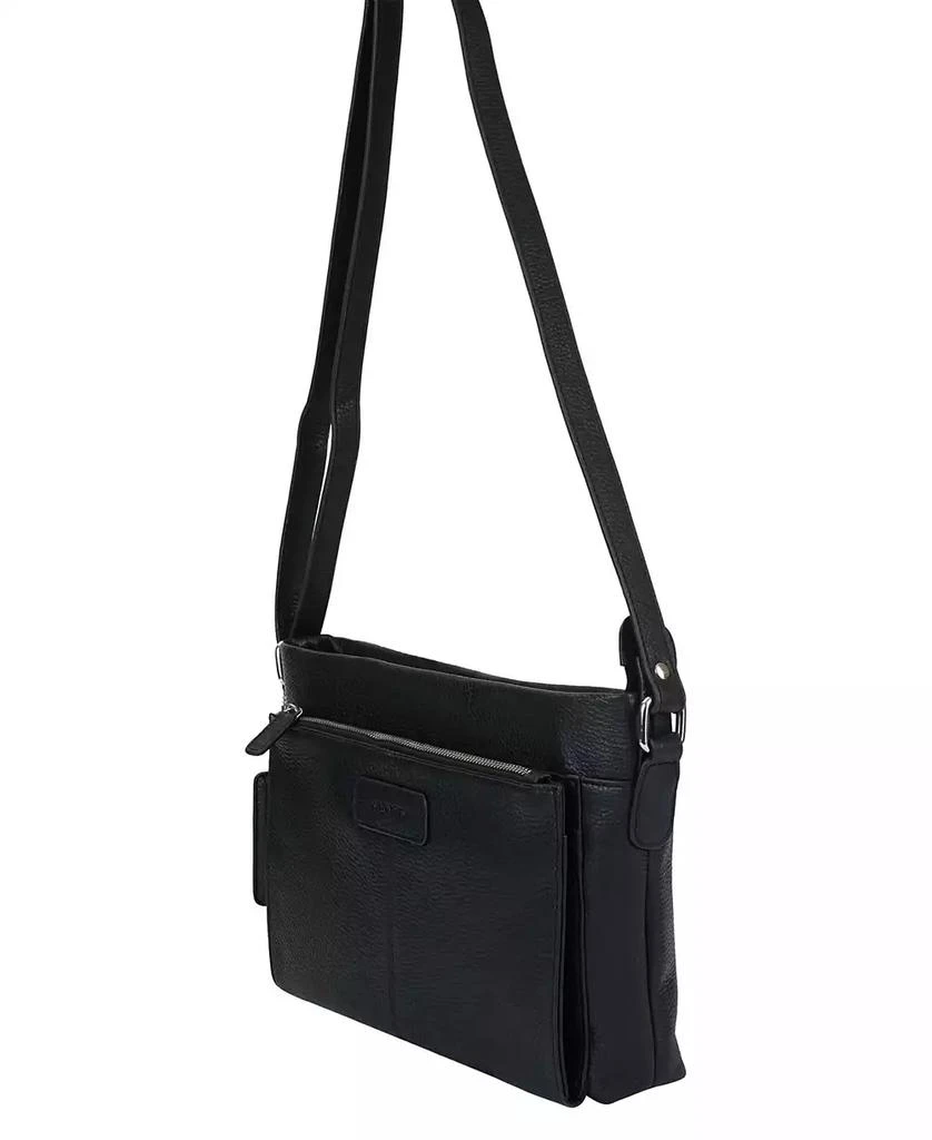 Mancini Leather Goods Pebble Loretta Leather Crossbody Handbag with Organizer 4