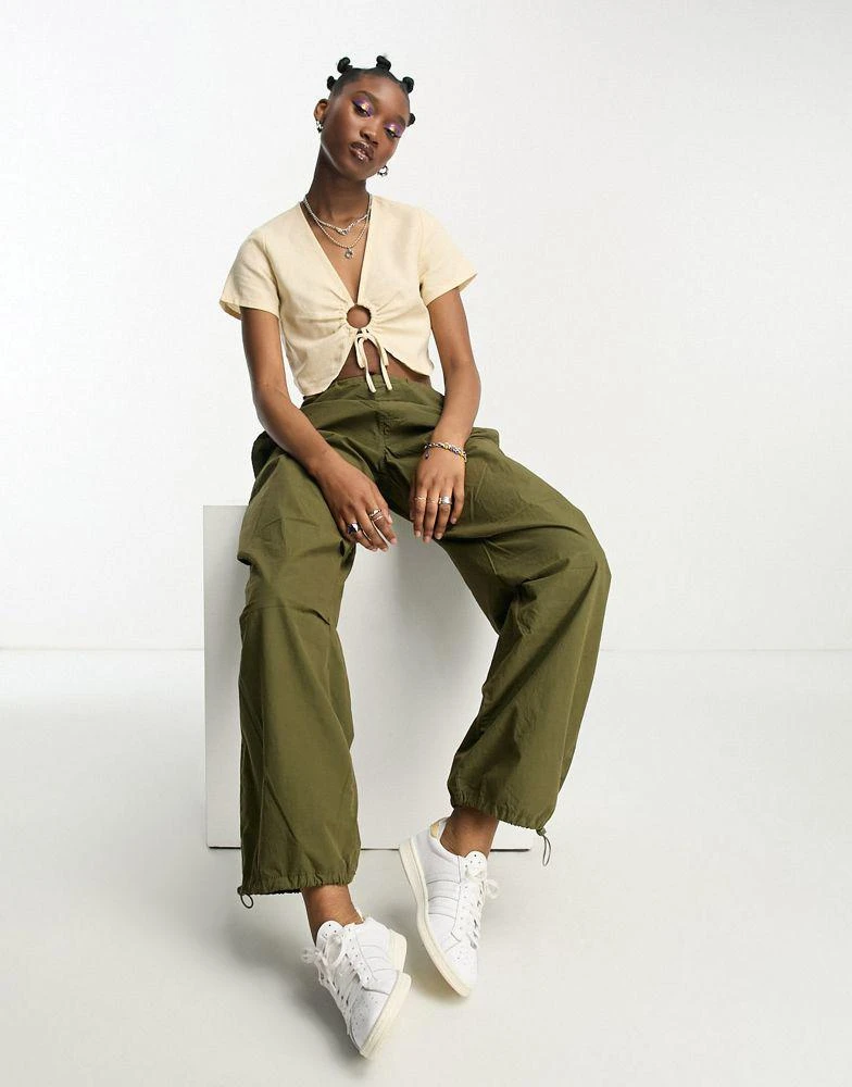 Daisy Street Daisy Street tie front linen cami crop top 4