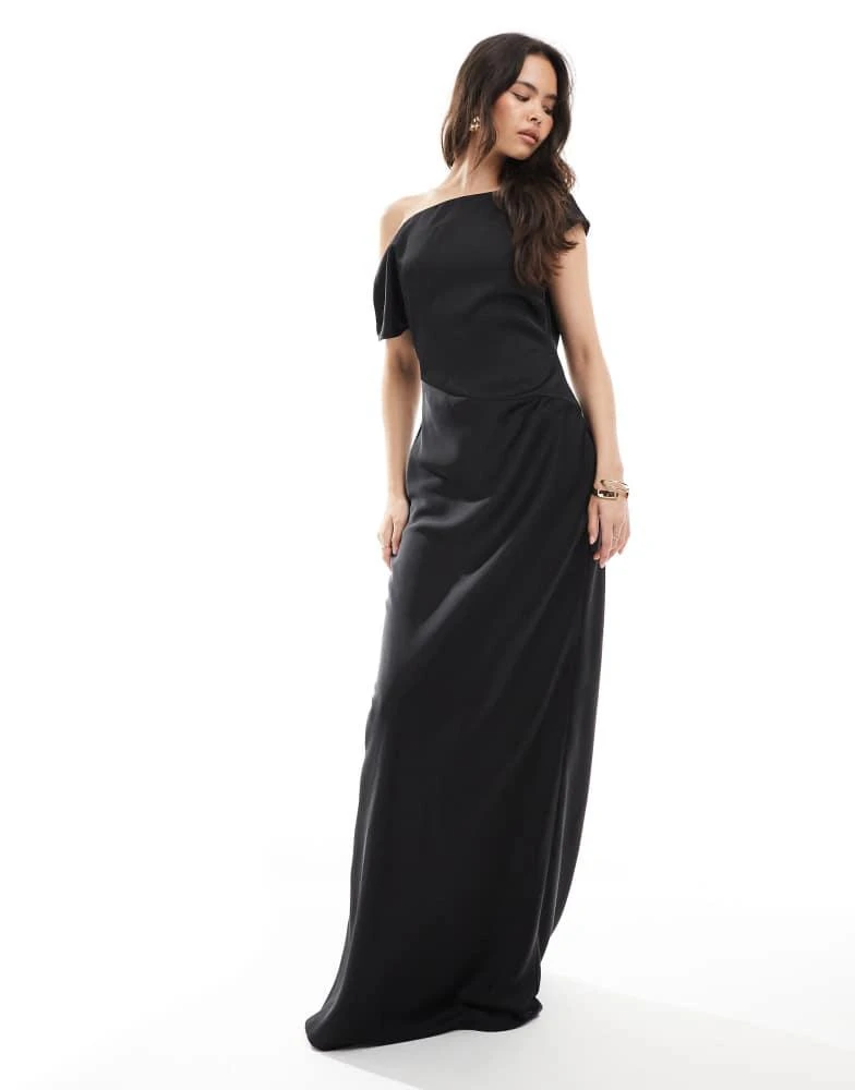 Black Bridesmaid Dresses Asos Anaya Bridesmaid Tulle One Shoulder