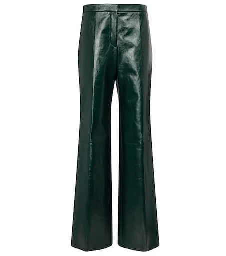 Jil Sander High-rise leather wide-leg pants 1