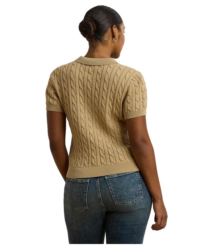 Ralph Lauren Plus Size Cable-Knit Cotton Polo Sweater 2