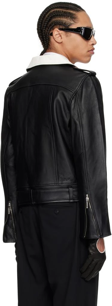 Ernest W. Baker Black 
White Perfecto Leather Jacket 3